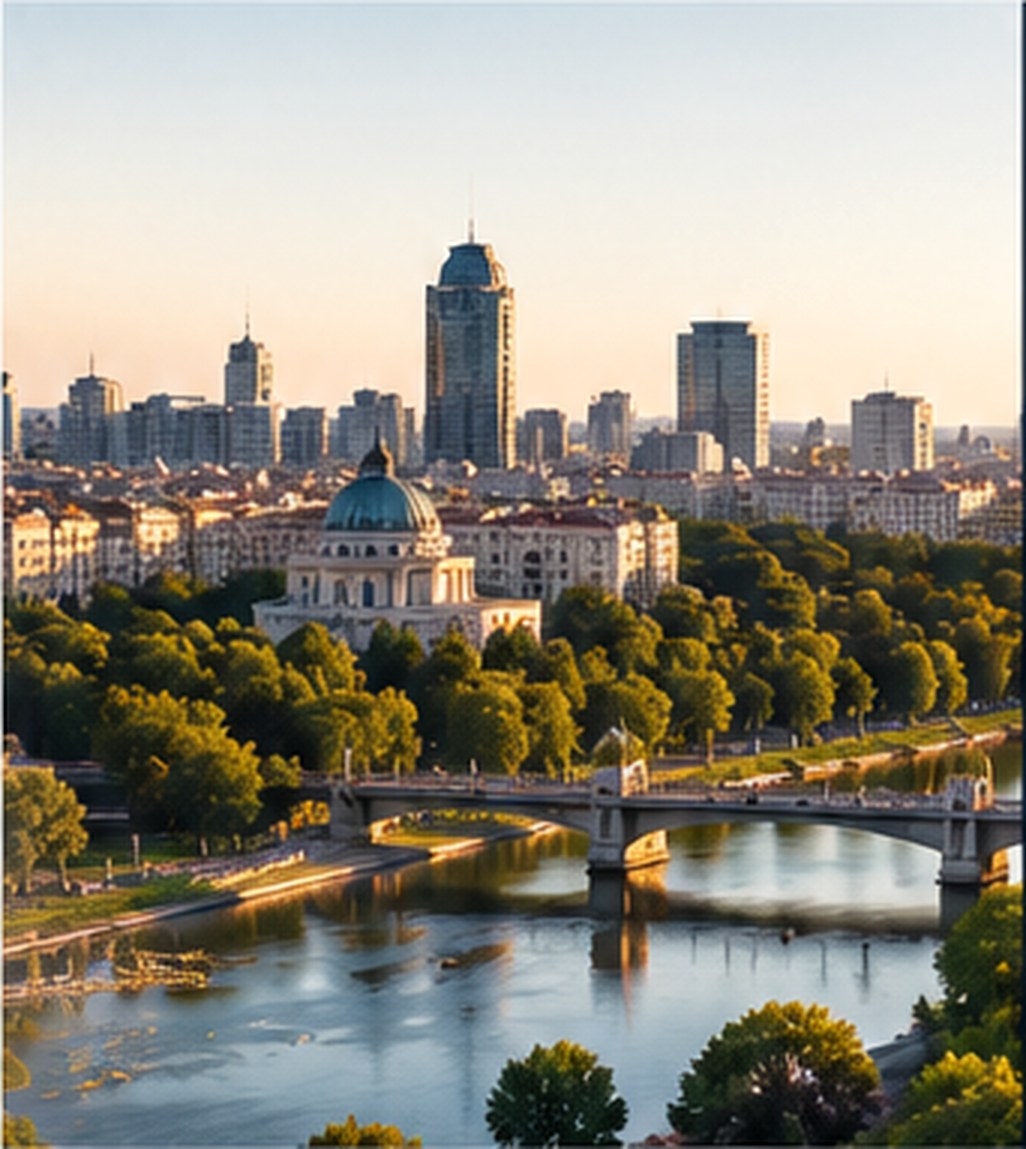 European city and business district